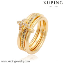 13630 Xuping Fashion 18k vergoldeter Luxus-Hochzeitsschmuckring